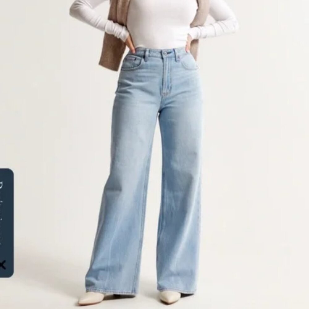 Abercrombie & Fitch | The Wide Leg High Rise Curve Love Jeans 29